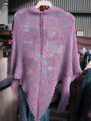 Italian Cotton Hand-Knitted Triangular Beaded Wrap